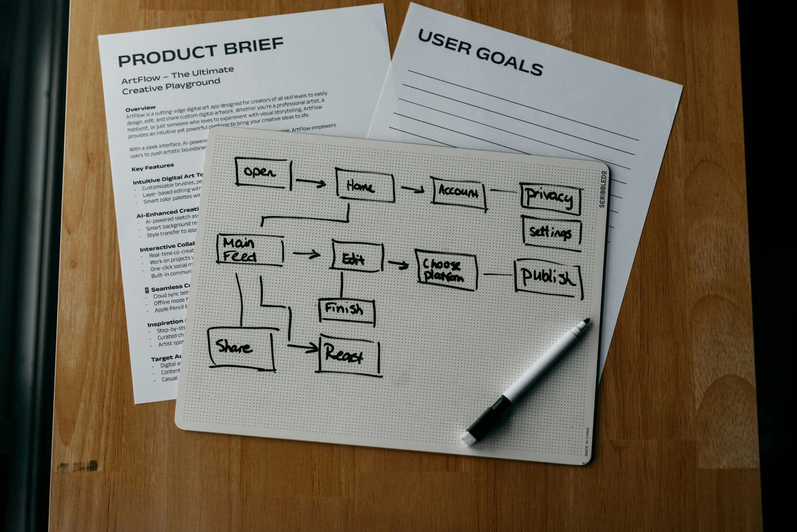 Workflow diagram mapping a business process